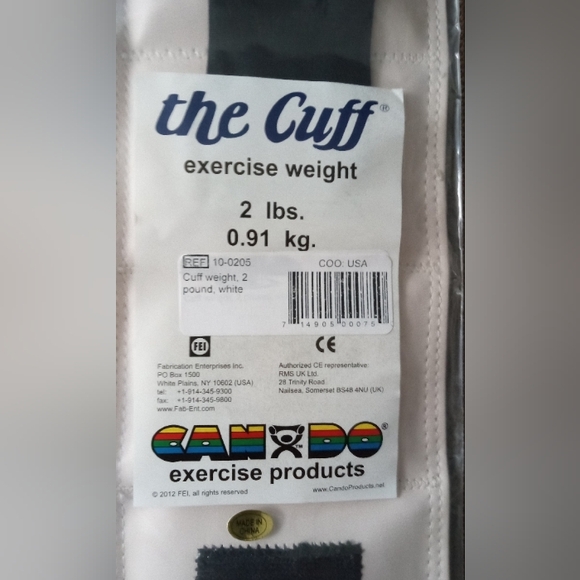 The Cuff Ankle Weights - Set of Two Cuff Weight, 2lb each White with Bla… - Picture 8 of 11